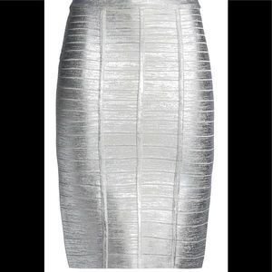 Herve Leger Skirts - herve leger • NEW • silver bandage skirt Herve Leger Skirts - herve leger • NEW • silver bandage skirt